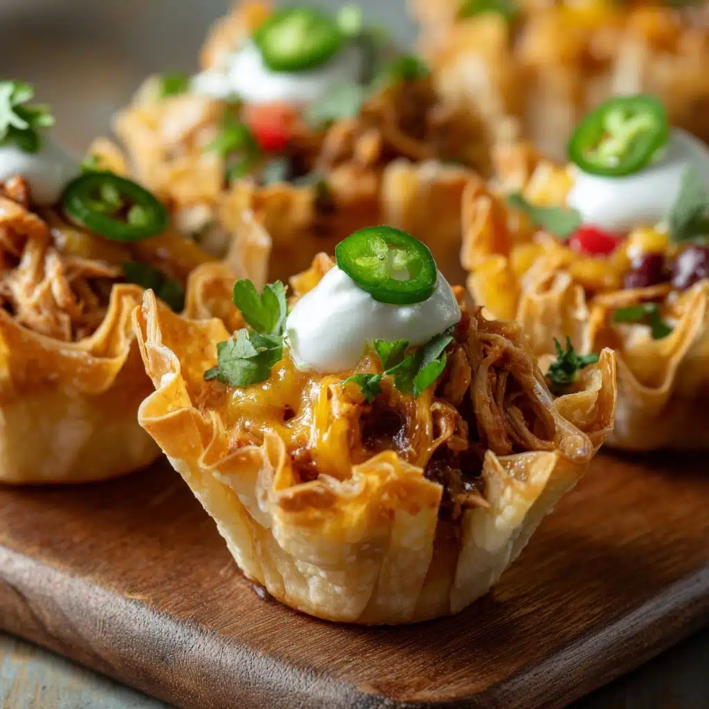 Mini Chicken Fajita Wonton Cups Recipe - Recipe Image
