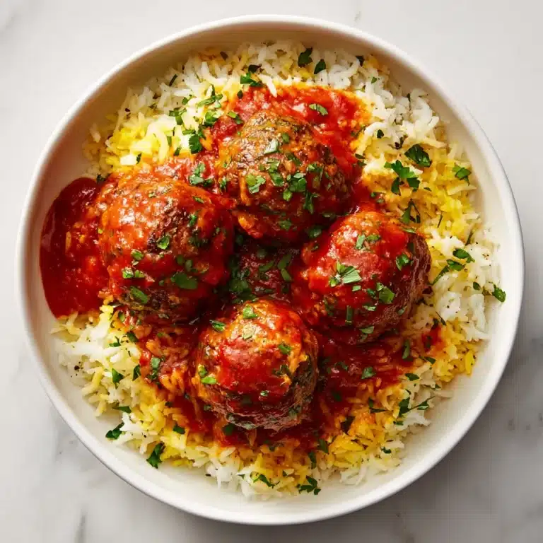 Meatballs With Tomato Sauce and Rice Recipe