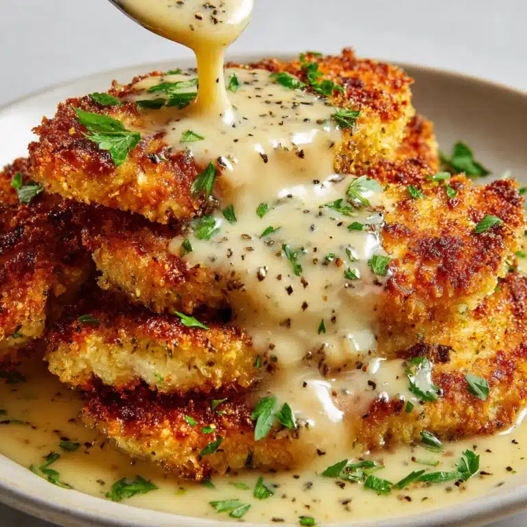 Crispy Parmesan Chicken with a Rich Garlic Sauce Recipe