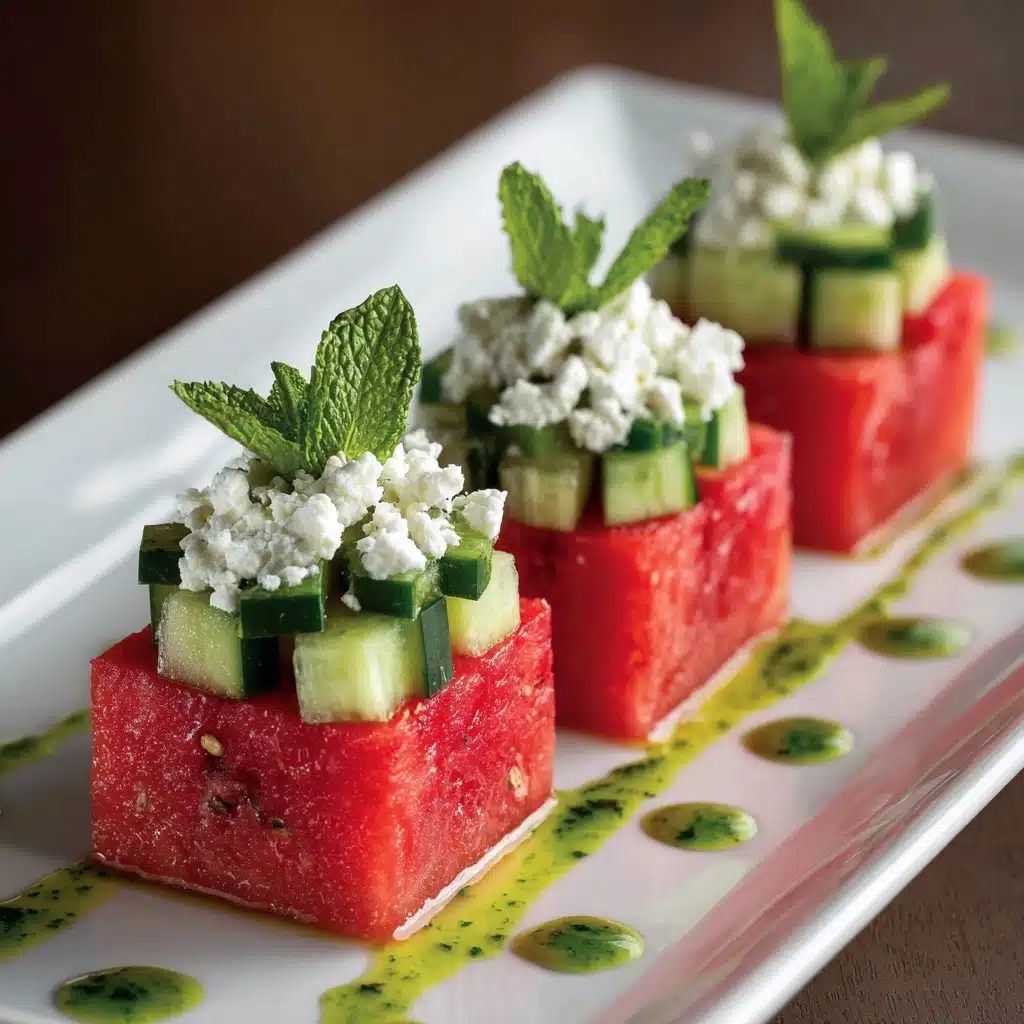 Watermelon Cucumber Feta Cups Recipe