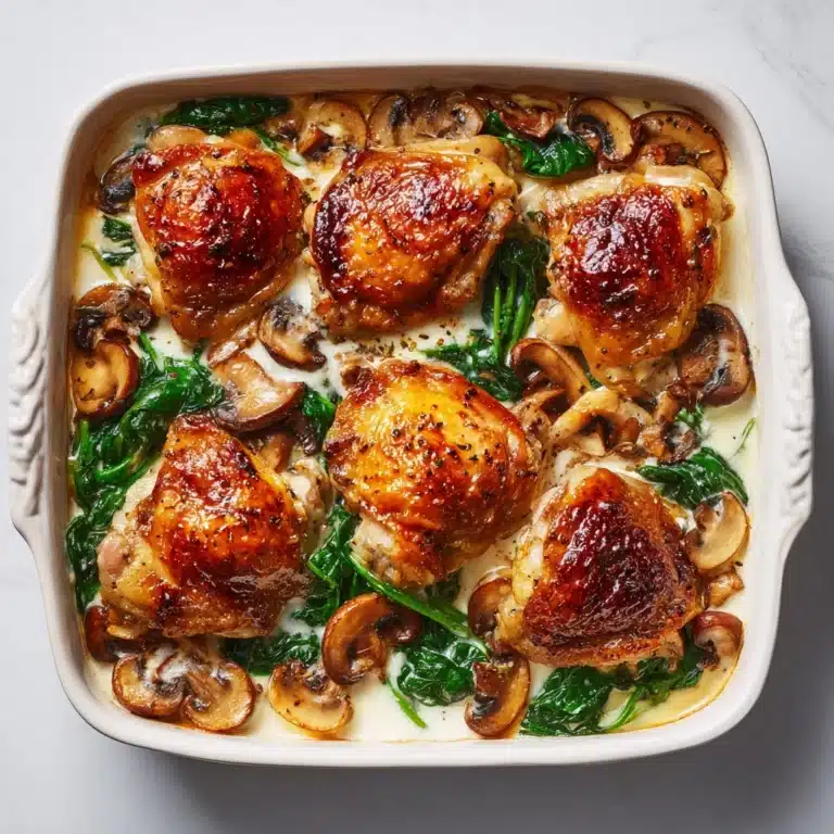 Chicken, Spinach, and Mushroom Low-Carb Oven Dish Recipe