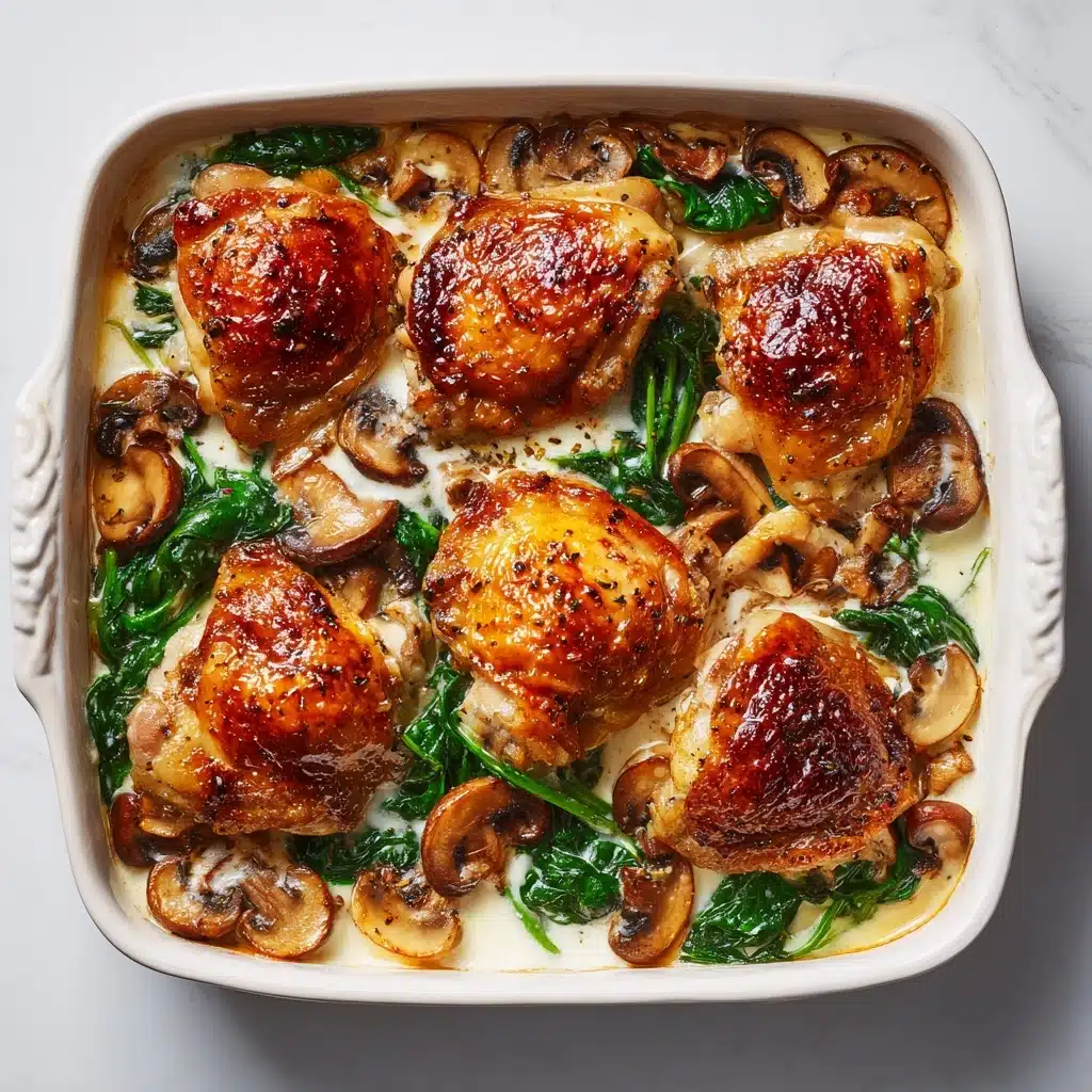 Chicken, Spinach, and Mushroom Low-Carb Oven Dish Recipe
