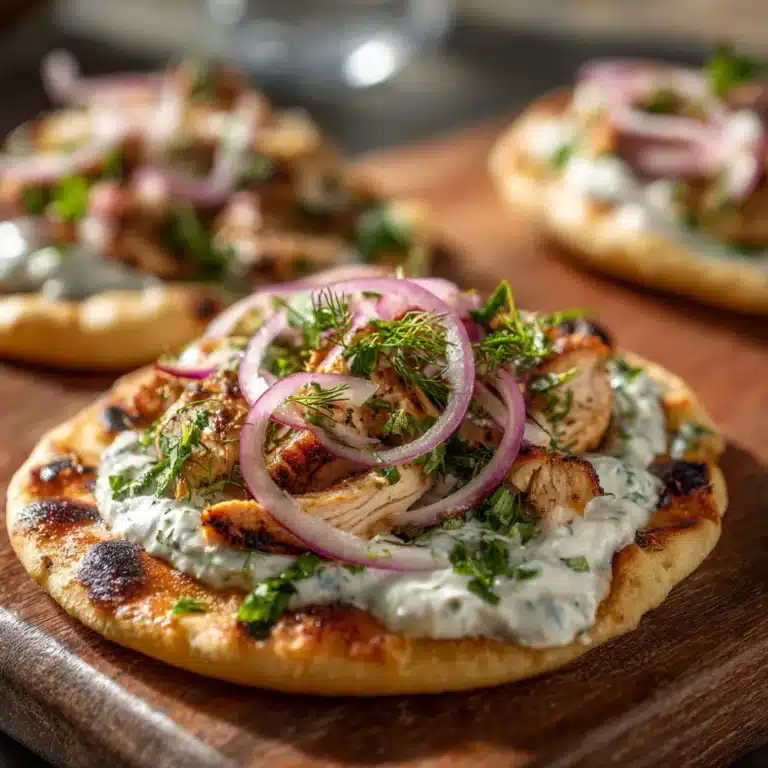 Tzatziki Chicken Naan Pizza Recipe