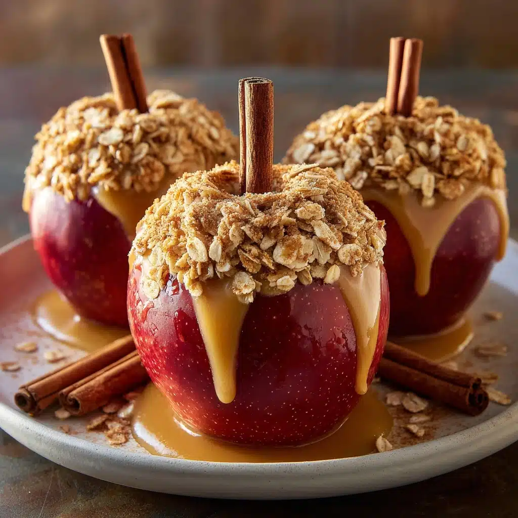 Cinnamon Oatmeal Stuffed Apples with Vanilla Custard Sauce Recipe - Recipe Image