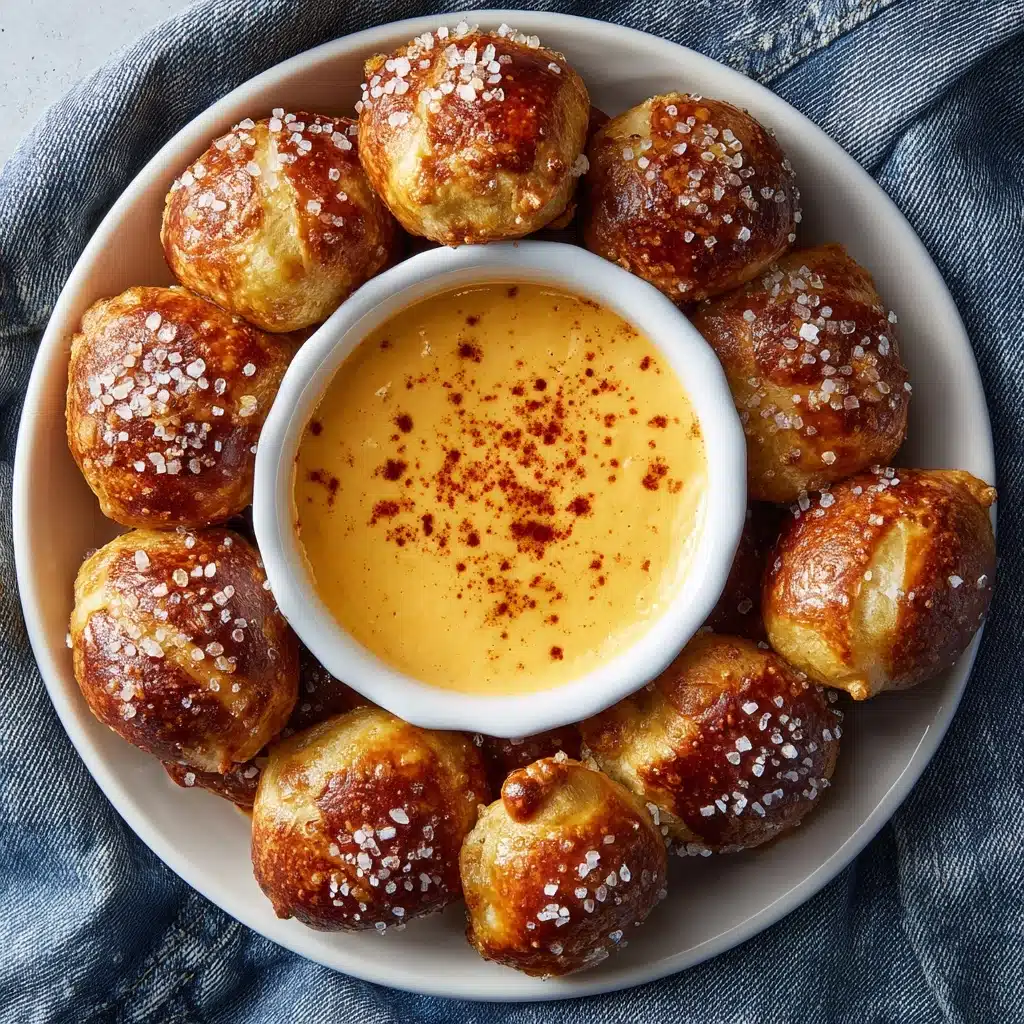 Soft Pretzel Bites with Vegan Cheese Sauce Recipe - Recipe Image