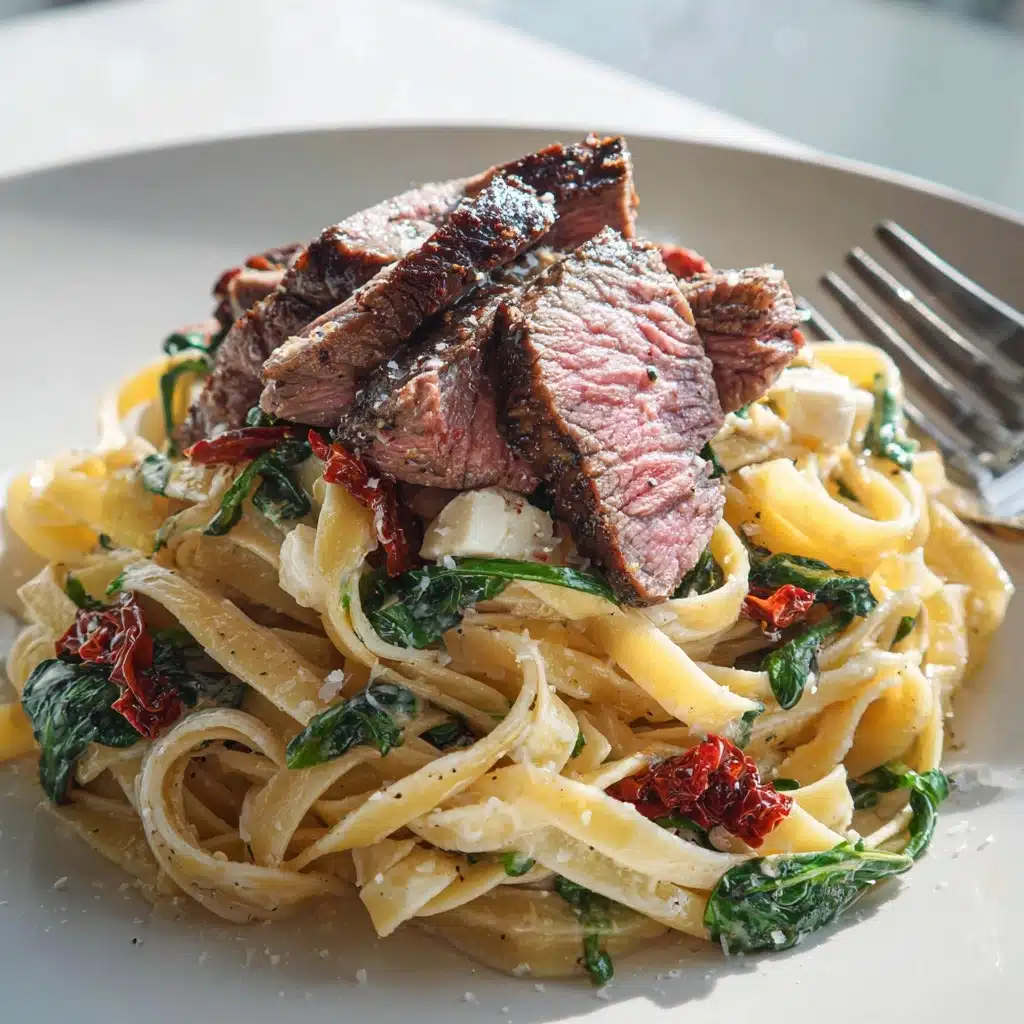 Creamy Gorgonzola Steak Pasta Recipe - Recipe Image