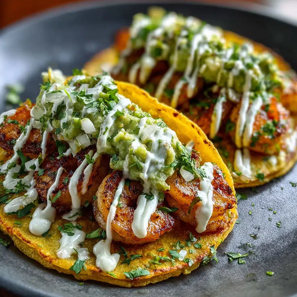 Spicy Shrimp Tacos with Garlic Cilantro Lime Slaw Recipe - Recipe Image