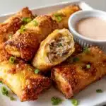 Air Fryer Crab Cake Egg Rolls with Fire Sauce Recipe