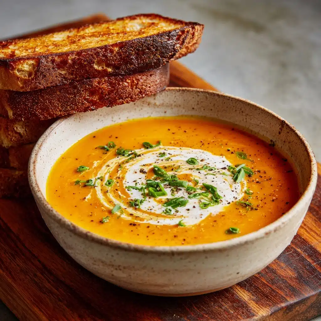 Creamy Tomato Soup with Grilled Cheese Sandwich Recipe - Recipe Image