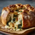 Spinach Artichoke Dip Bread Boat Recipe