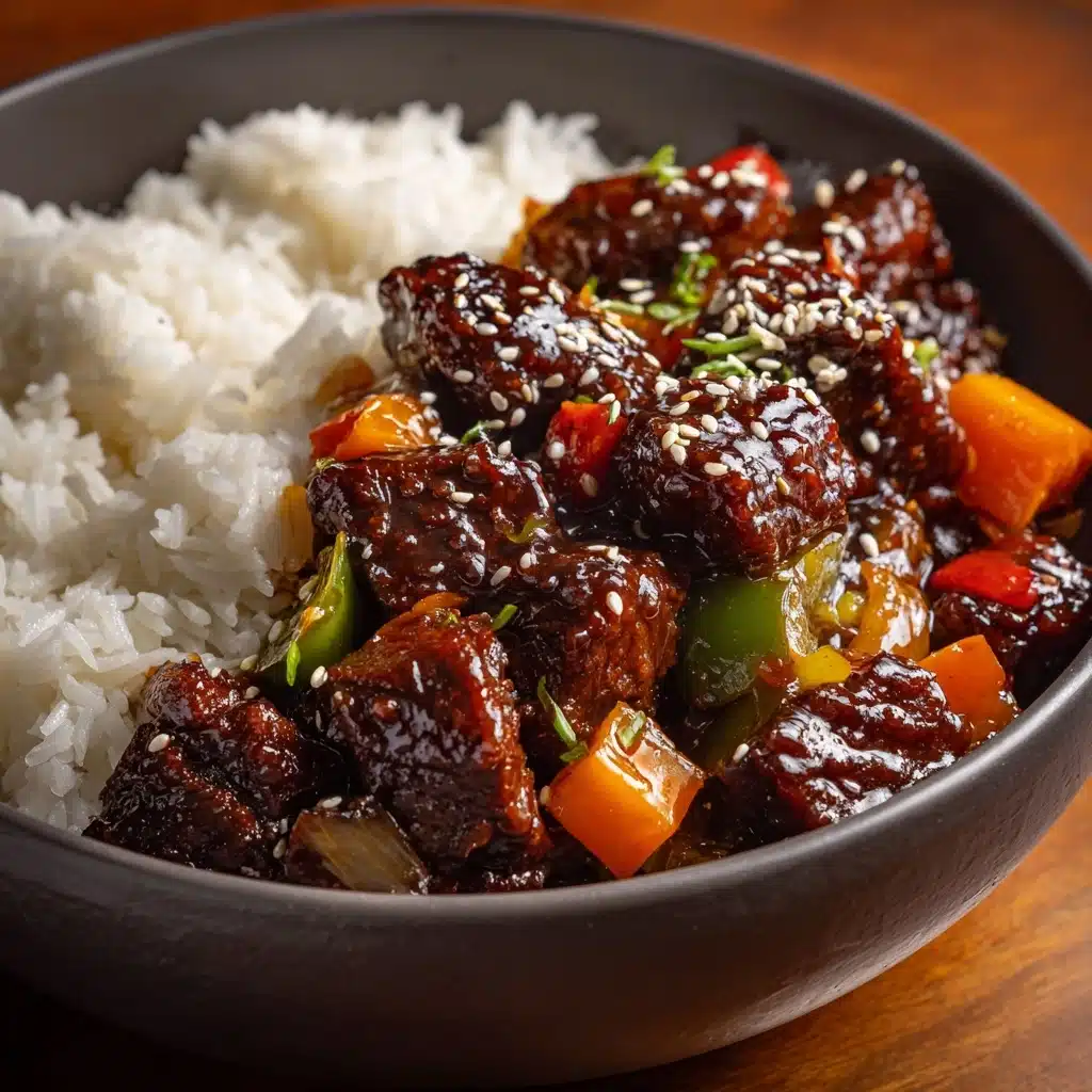 High Protein Beijing Beef Rice Bowls Recipe - Recipe Image