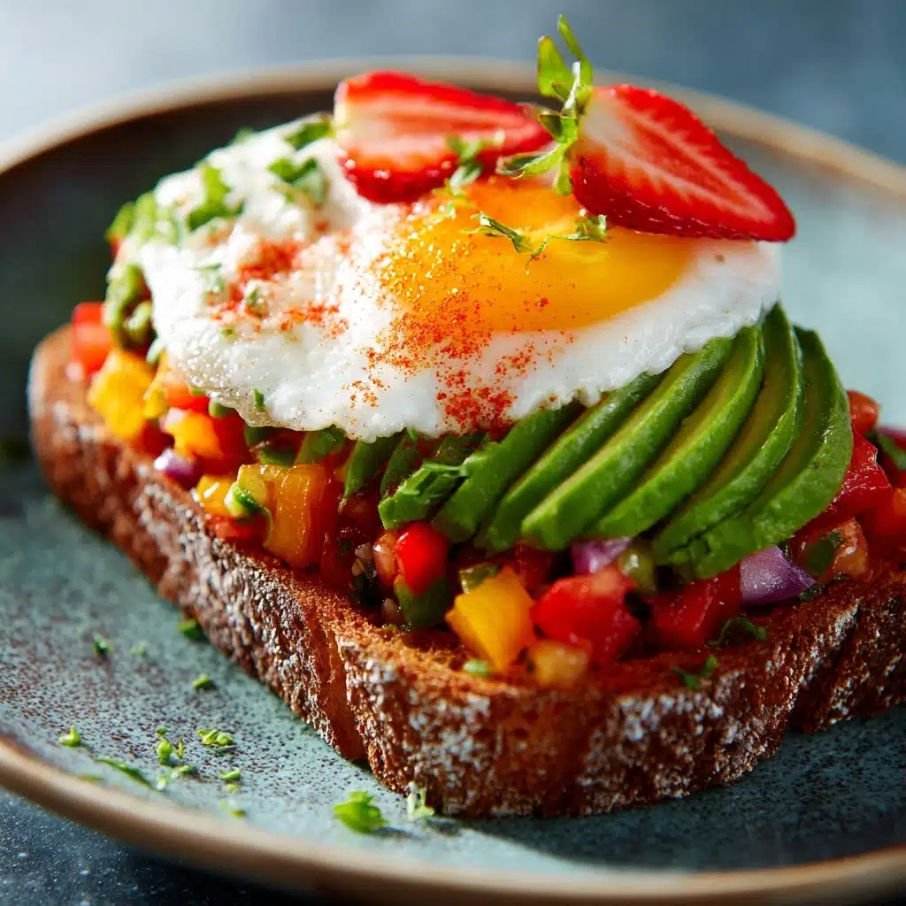 Avocado Toast with Fried Eggs & Fresh Fruit Recipe