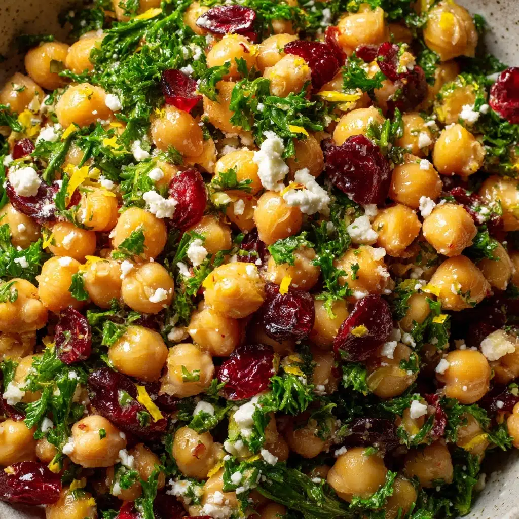Feta & Cranberry Chickpeas with Lemon Vinaigrette Recipe - Recipe Image