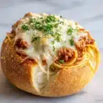 Easy Cheesy Bread Bowl Spaghetti Recipe Delight Recipe