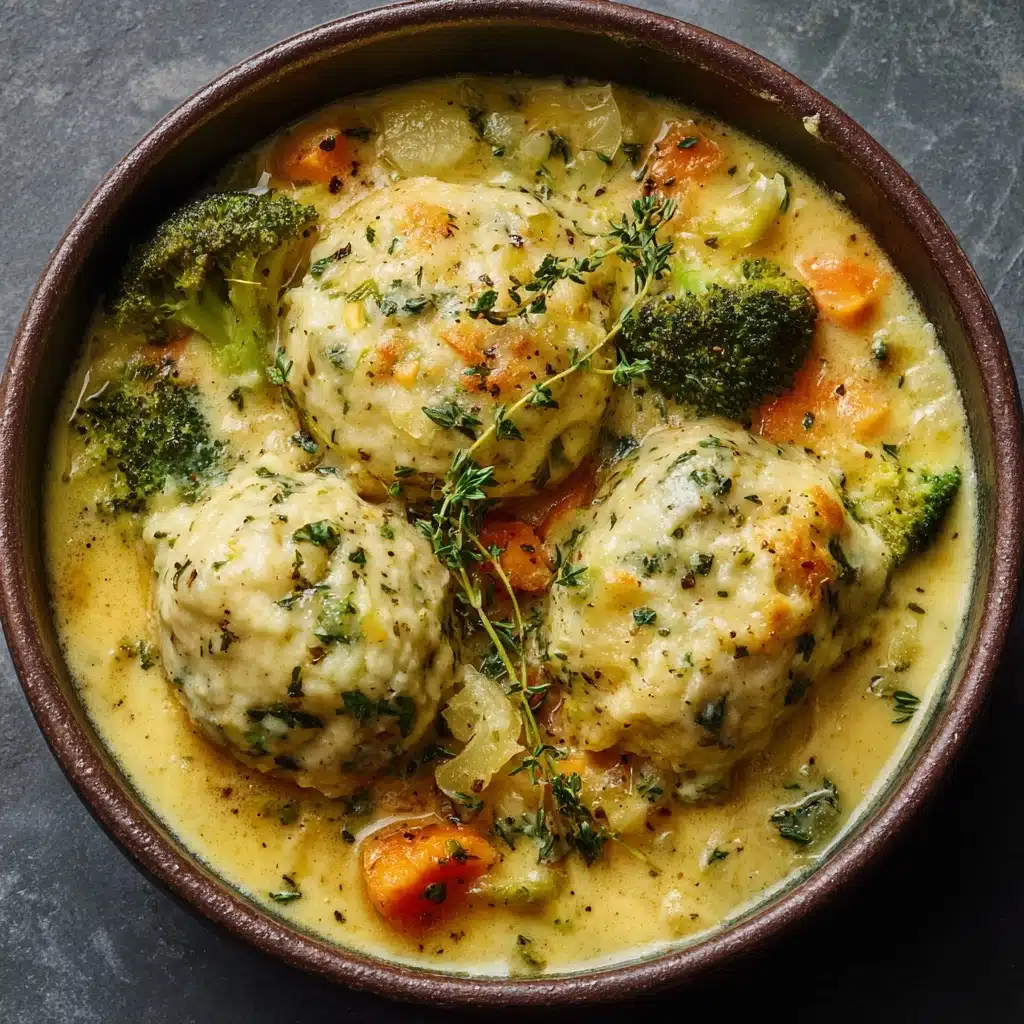 One Pot Broccoli Cheddar and Dumplings Recipe - Recipe Image