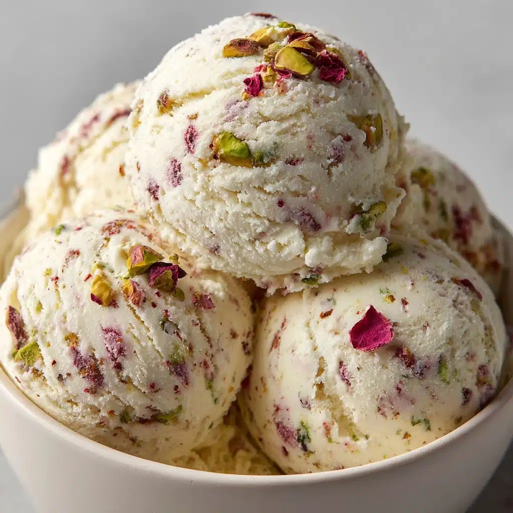 Rose Pistachio Cheesecake Ice Cream Recipe - Recipe Image