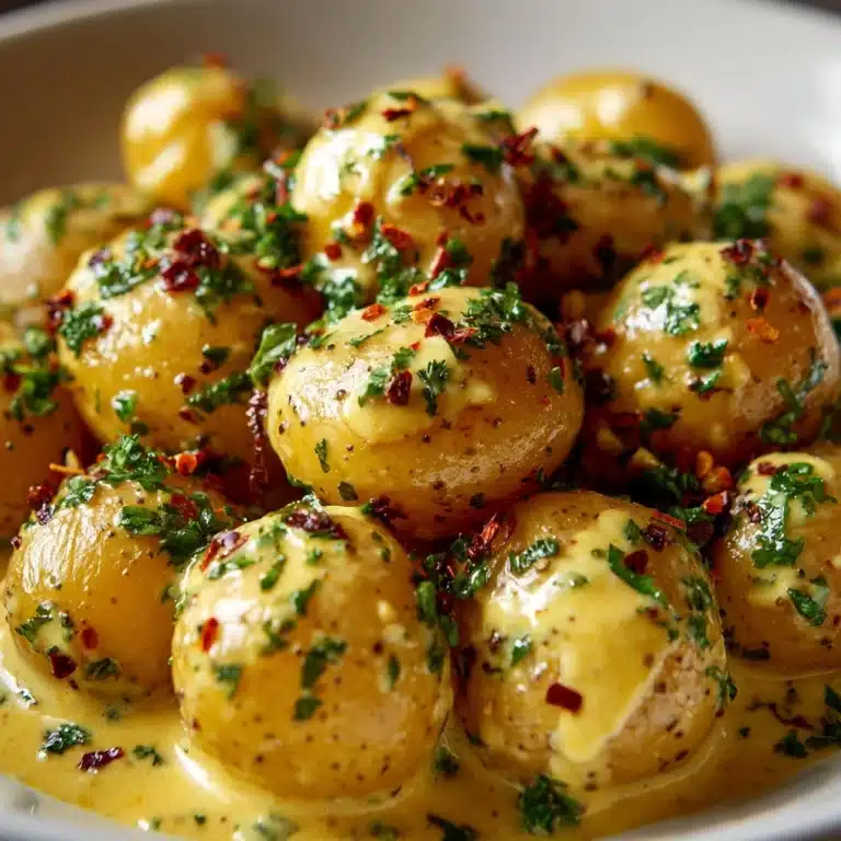 Easy Creamy Garlic Sauce Baby Potatoes Recipe