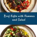 Beef Kefta with Hummus and Tomato Cucumber Salad Recipe