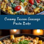 Creamy Tuscan Sausage Pasta Bake Recipe