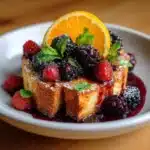 Wild Berry Bread Pudding with Orange Sauce Recipe