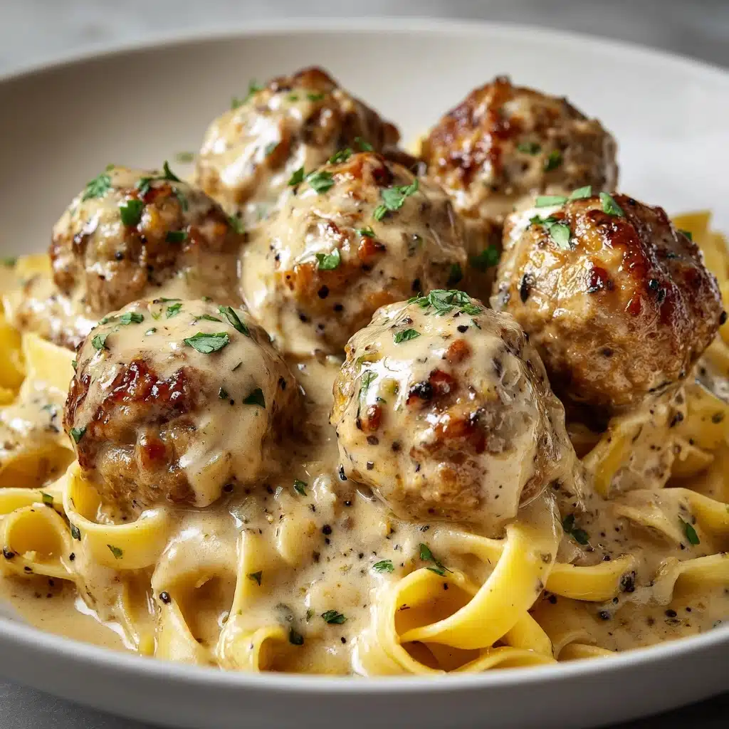 Garlic Butter Chicken Balls with Creamy Parmesan Pasta Recipe - Recipe Image