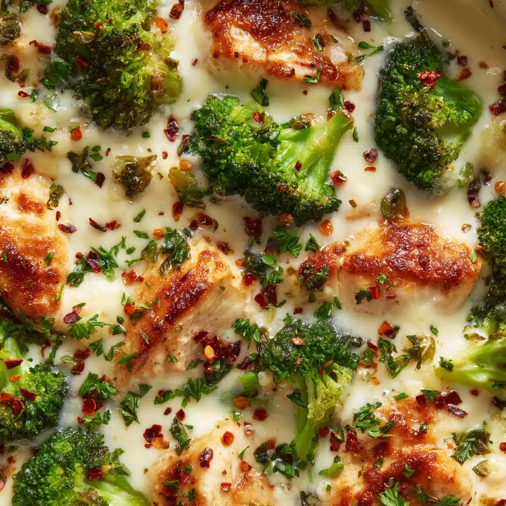 Chicken with Broccoli in a Creamy Cheesy Sauce Recipe - Recipe Image