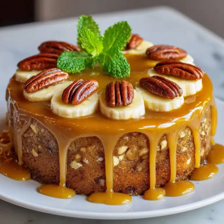 Banana Pecan Caramel Cake Recipe