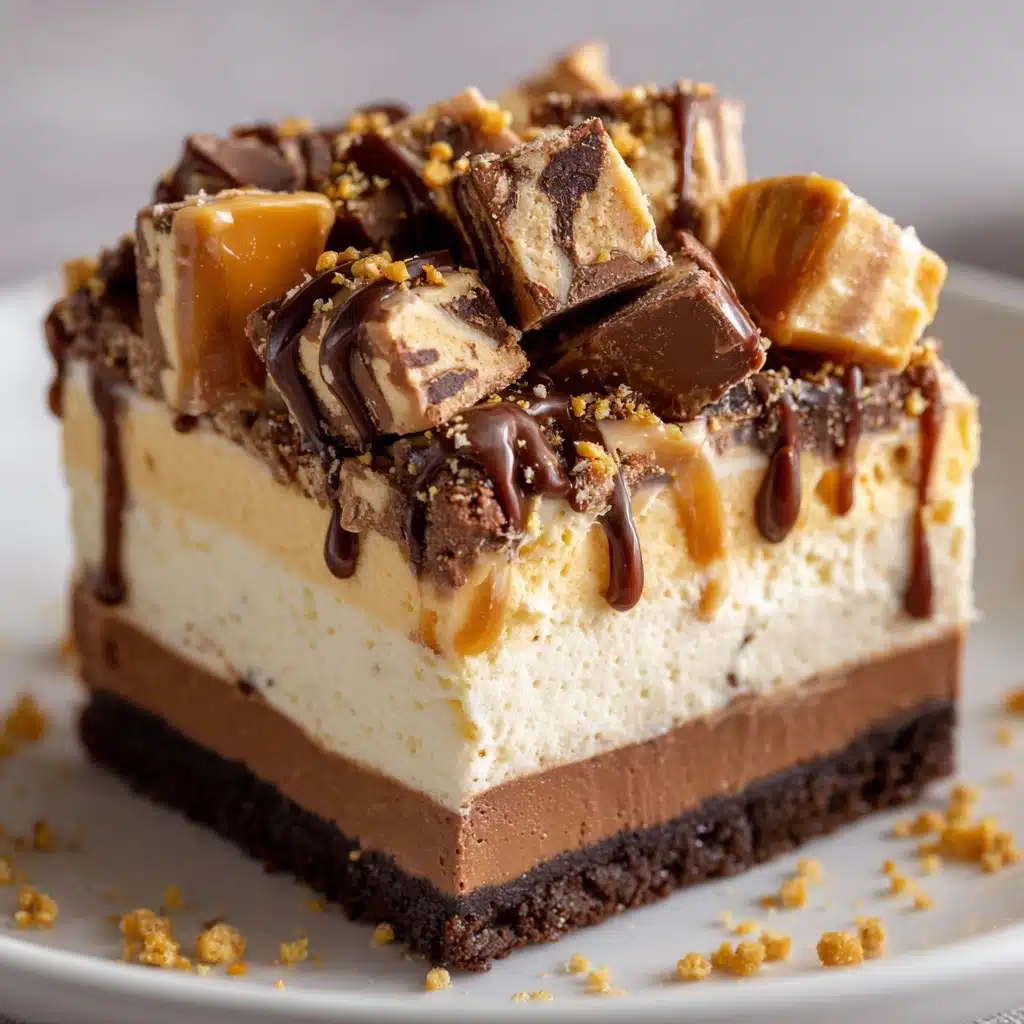 Homemade No-Bake Twix Cheesecake Recipe - Recipe Image