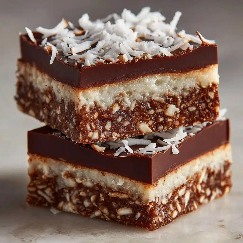 No-Bake Chocolate Coconut Slice Recipe - Recipe Image