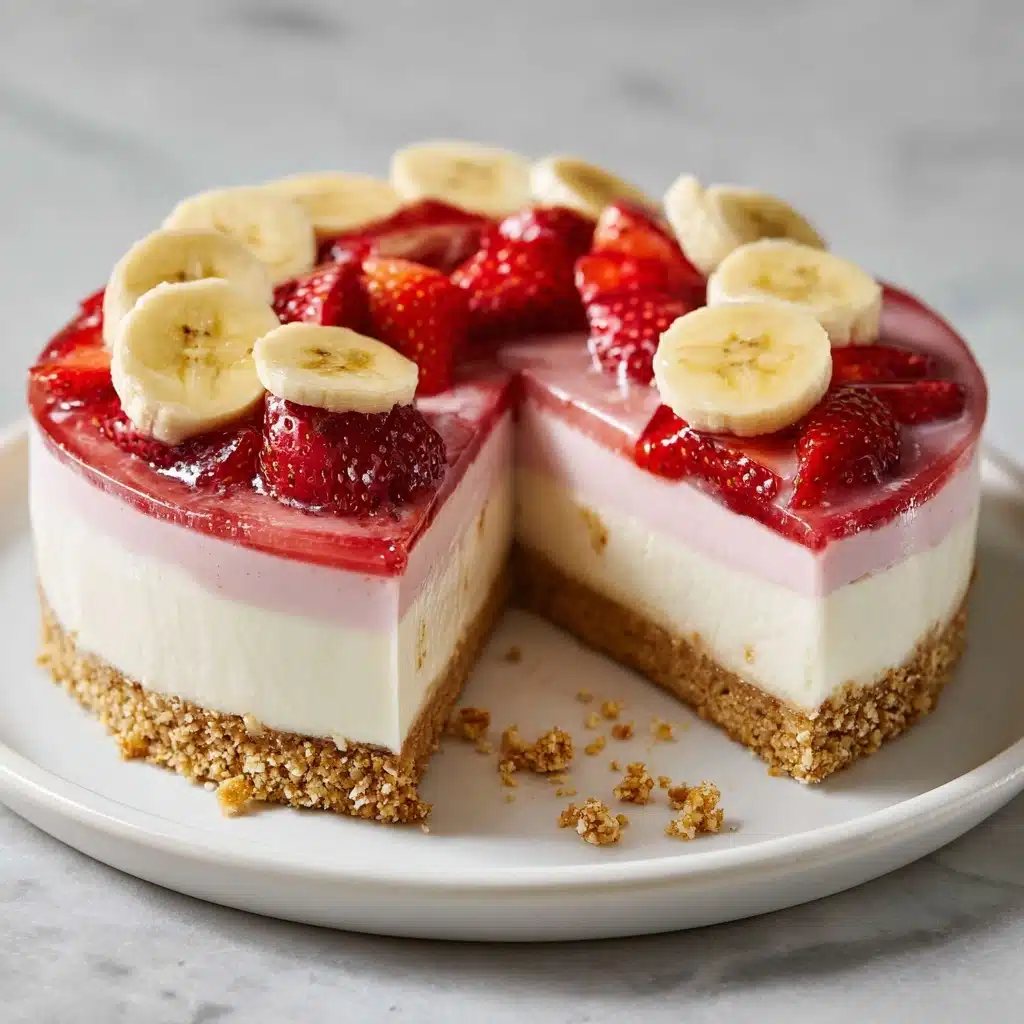 **Strawberry Banana Delight Cheesecake** Recipe - Recipe Image