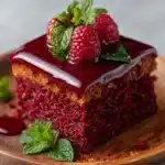 Luscious Red Velvet Raspberry Poke Cake Recipe