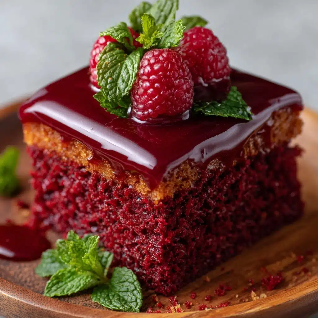 Luscious Red Velvet Raspberry Poke Cake Recipe - Recipe Image