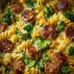 Cheesy Sausage and Broccoli Pasta with Crescent Rolls Recipe