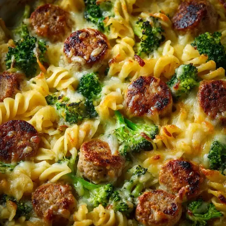 Cheesy Sausage and Broccoli Pasta with Crescent Rolls Recipe