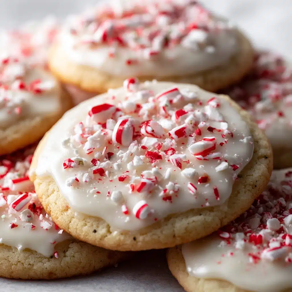 White Chocolate Dipped Peppermint Sugar Cookies Recipe - Recipe Image