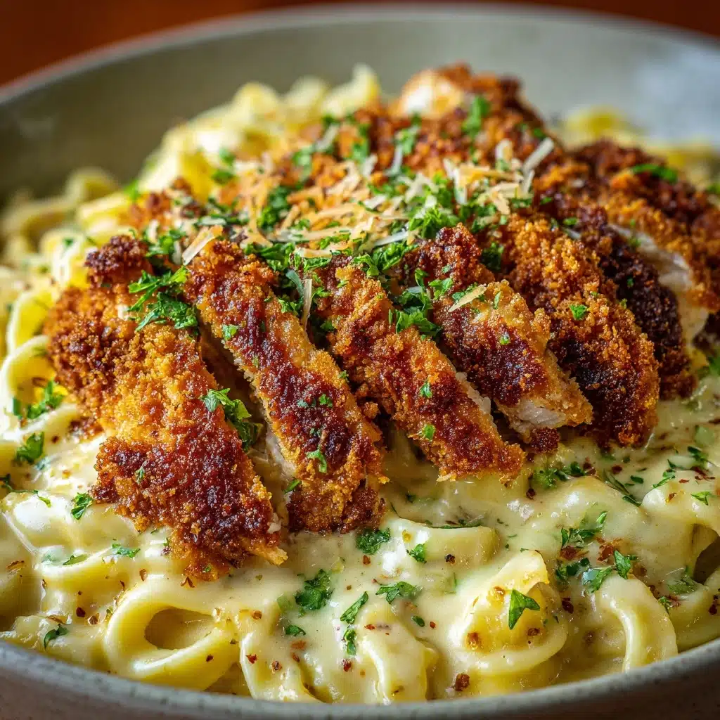 Crispy Chicken with Creamy Pasta Recipe - Recipe Image