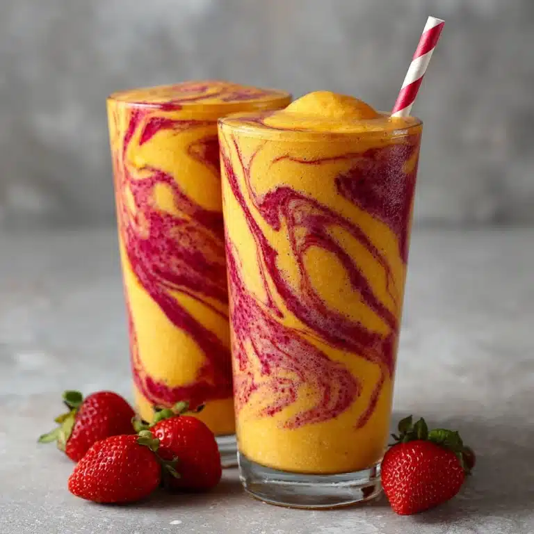 Fresh Pineapple Strawberry Swirled Slushies Recipe