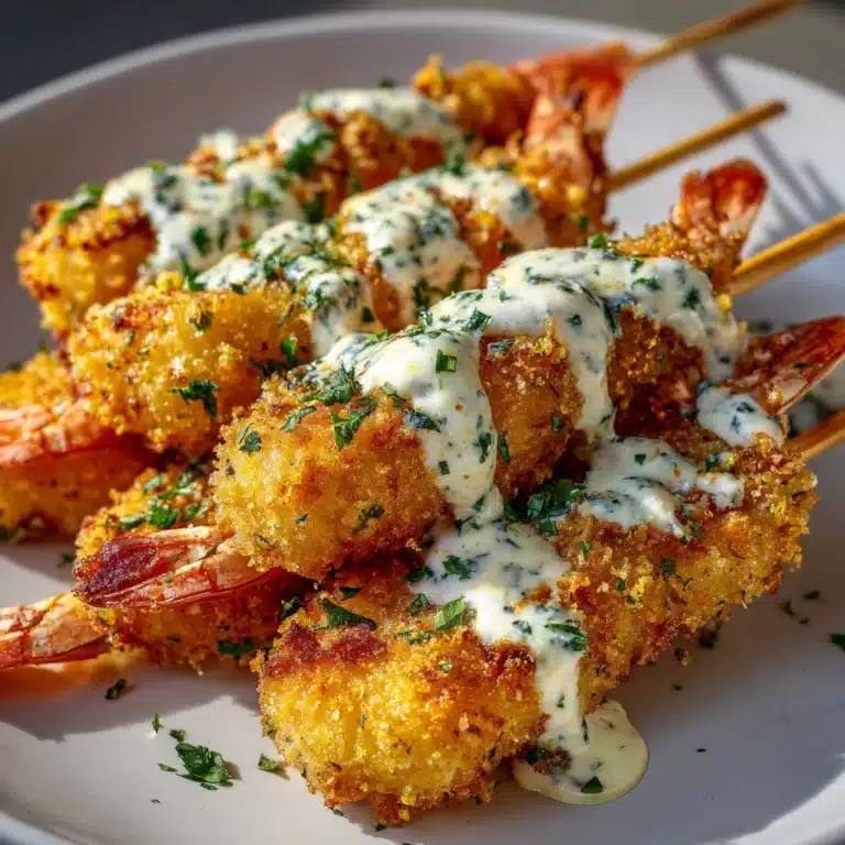 Shrimp Alfredo Corn Dog Sticks Recipe