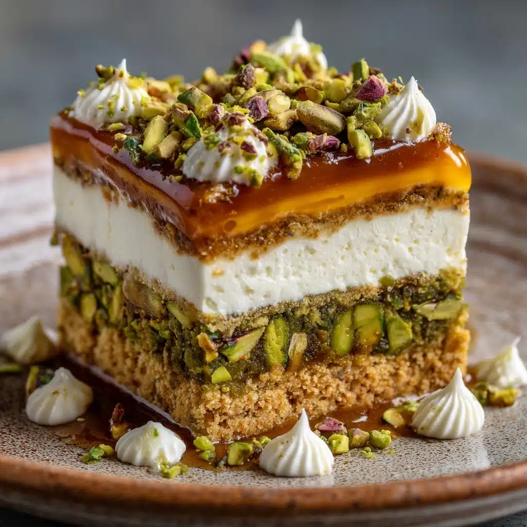 Honey Pistachio Baklava Cheesecake Recipe - Recipe Image