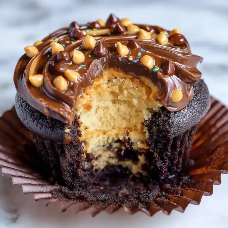 Gooey Chocolate Peanut Butter Cupcakes Recipe