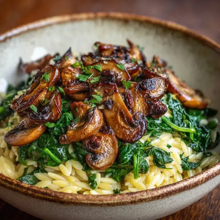 Spinach Mushroom Orzo Recipe