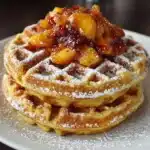 French Toast Waffles with Peach Sauce Recipe