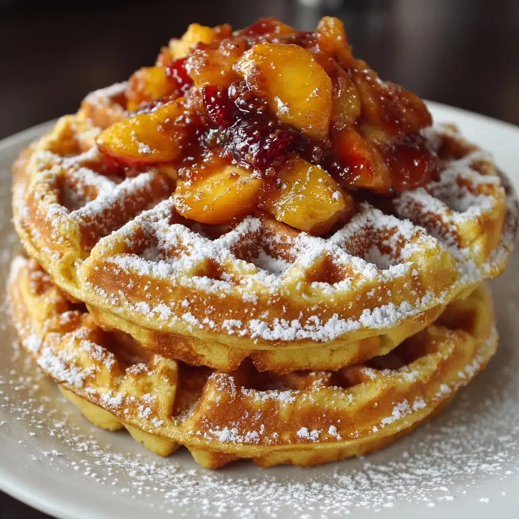 French Toast Waffles with Peach Sauce Recipe