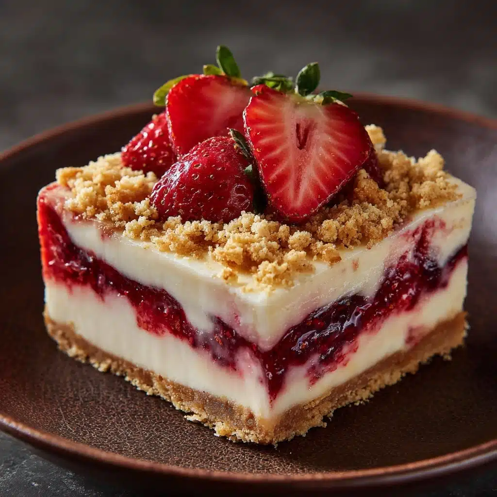Berrylicious Strawberry Crunch Cheesecake Recipe - Recipe Image