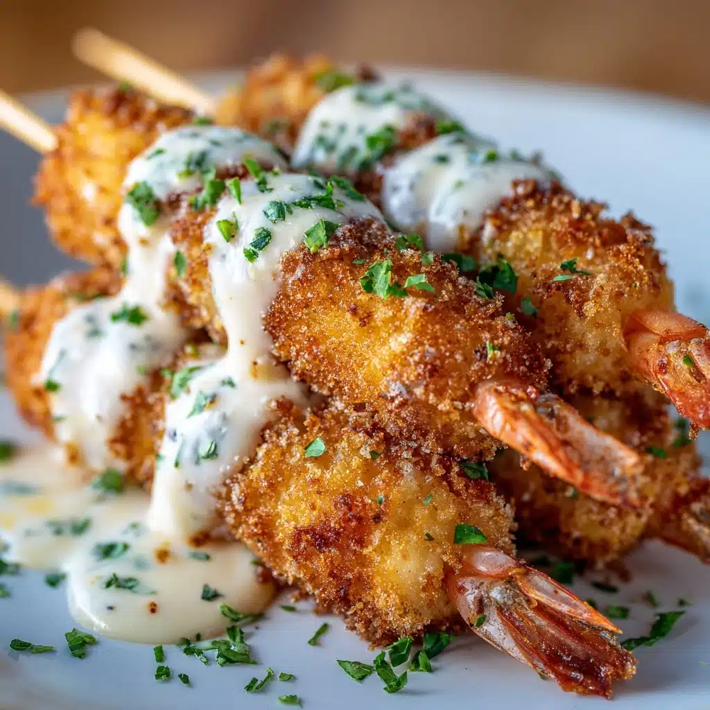 Shrimp Alfredo Corn Dog Sticks Recipe - Recipe Image