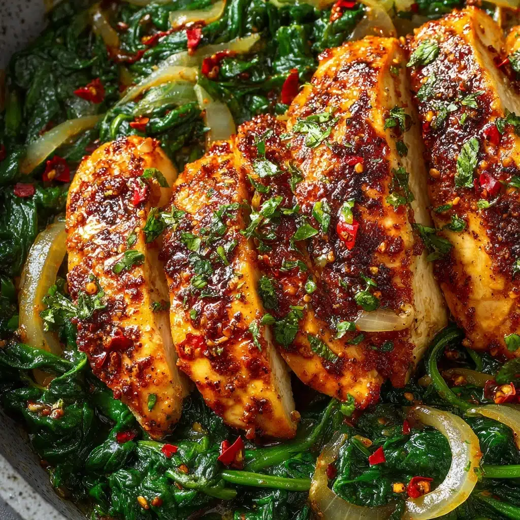 Asado Chicken Breast with Sautéed Garlic Spinach Recipe - Recipe Image