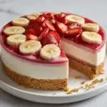 **Strawberry Banana Delight Cheesecake** Recipe