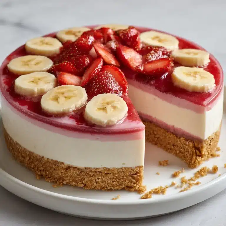 **Strawberry Banana Delight Cheesecake** Recipe