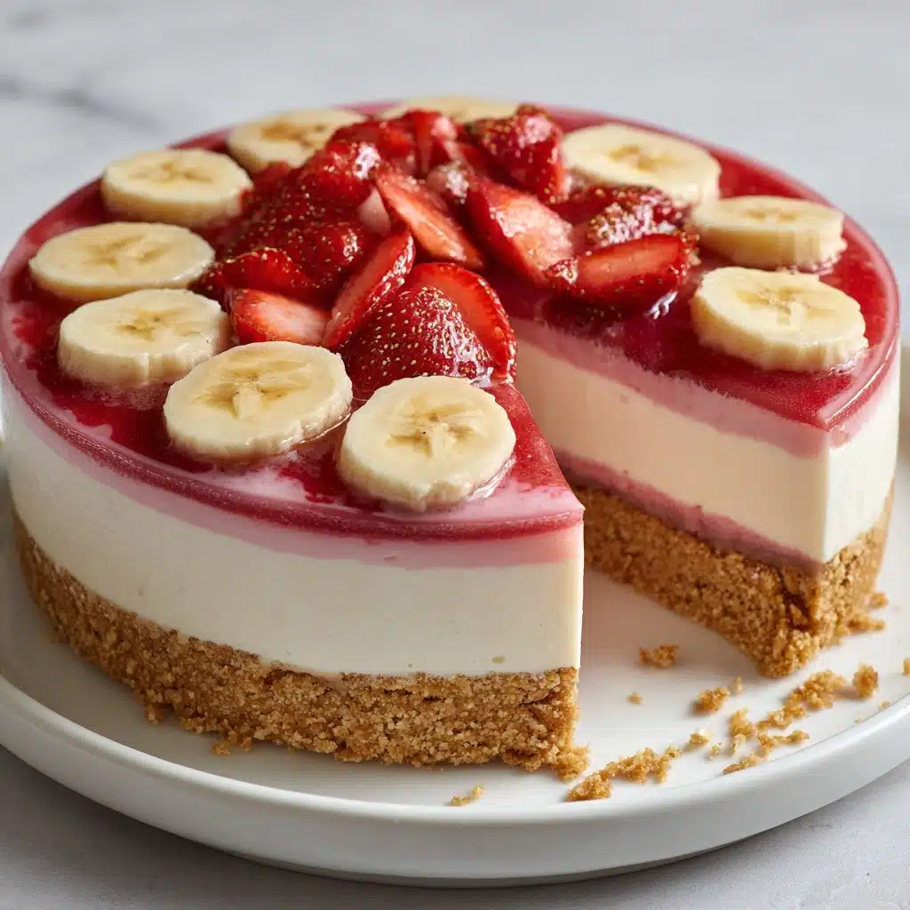 **Strawberry Banana Delight Cheesecake** Recipe