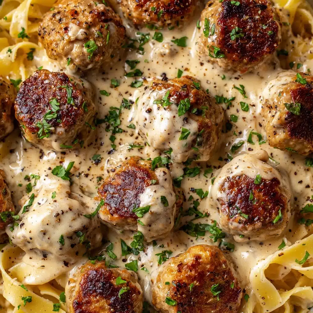 Garlic Butter Chicken Balls with Creamy Parmesan Pasta Recipe